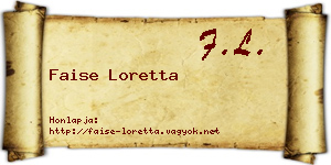 Faise Loretta névjegykártya